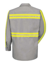 Red Kap SP14E Men's Industrial Enhanced-Visibility Long Sleeve Work Shirt