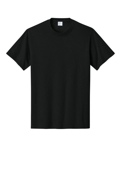 Undecorated Port & Co PC54 in Jet Black; custom printing included.