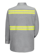 Red Kap SC30E Men's Enhanced Visibility Long Sleeve Cotton Work Shirt