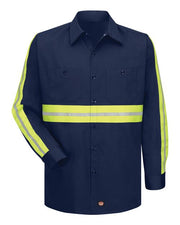 Red Kap SC30E Men's Enhanced Visibility Long Sleeve Cotton Work Shirt