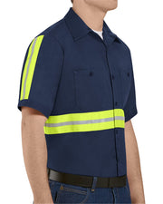 Red Kap SC40E Men's Enhanced Visibility Short Sleeve Cotton Work Shirt