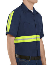 Red Kap SC40E Men's Enhanced Visibility Short Sleeve Cotton Work Shirt