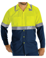 Red Kap SY14 Men's Enhanced & Hi-Visibility Long Sleeve Work Shirt