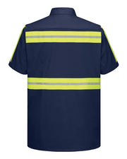 Red Kap SC40E Men's Enhanced Visibility Short Sleeve Cotton Work Shirt
