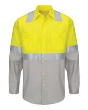 Red Kap SY14 Men's Enhanced & Hi-Visibility Long Sleeve Work Shirt