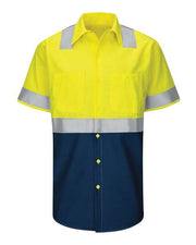 Red Kap SY24T Men's Tall Enhanced & Hi-Visibility Work Shirt