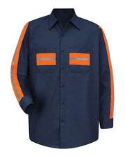 Red Kap SP14E Men's Industrial Enhanced-Visibility Long Sleeve Work Shirt