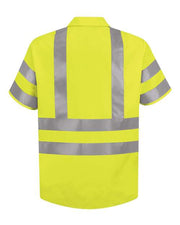 Red Kap SS24HVT Men's Tall High Visibility Safety Short Sleeve Work Shirt