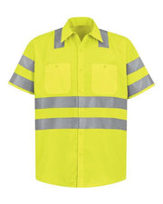 Red Kap SS24HV Men's High Visibility Safety Short Sleeve Work Shirt