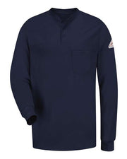 Bulwark SEL2T Men's Tall Long Sleeve Tagless Henley Shirt