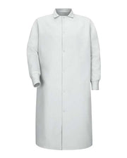 Red Kap KS60 Unisex Gripper-Front Pocketless Butcher Coat With Knit Cuffs