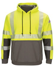 Bulwark SMB4T Men's Tall Hi-Visibility Color-Blocked Hooded Sweatshirt