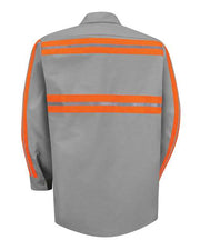 Red Kap SP14ET Men's Tall Industrial Enhanced-Visibility Long Sleeve Work Shirt