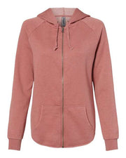 Independent Trading Co. PRM2500Z Women's California Wave Wash Full-Zip Hooded Sweatshirt