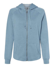 Independent Trading Co. PRM2500Z Women's California Wave Wash Full-Zip Hooded Sweatshirt