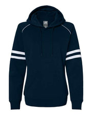 J. America 8645 Women's Varsity Fleece Piped Hooded Sweatshirt