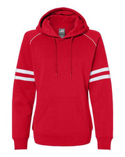 J. America 8645 Women's Varsity Fleece Piped Hooded Sweatshirt