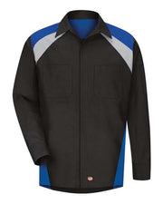 Red Kap SY18 Men's Long Sleeve Tri-Color Shop Shirt