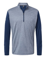 Adidas A522 Men's Ultimate365 Heather Block Print Quarter-Zip Pullover