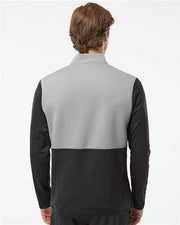 Adidas A532 Men's Textured Mixed Media Quarter-Zip Pullover