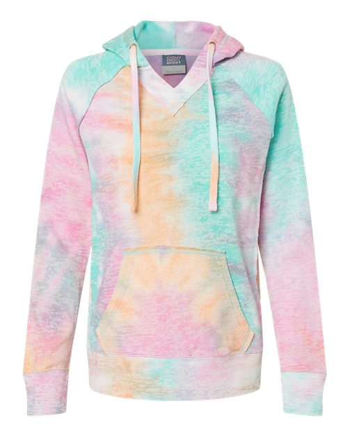MV Sport W1162 Women’s Courtney Burnout V-Notch Hooded Sweatshirt