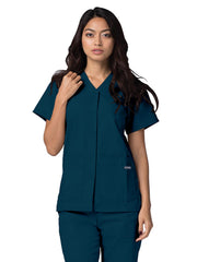 Adar - Universal - Women's Double Pocket Snap Front Top