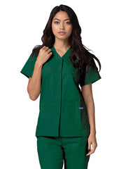 Adar - Universal - Women's Double Pocket Snap Front Top