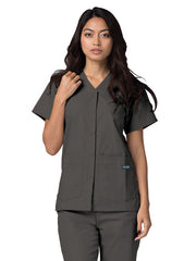 Adar - Universal - Women's Double Pocket Snap Front Top
