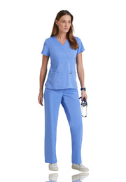 Grey's Anatomy Classic - Women's Two-Pocket Mock Wrap Riley Scrub Top