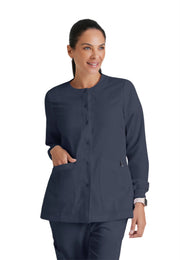 Grey's Anatomy - Classic - Women's Four-Pocket Snap Front Jamie Warm Up Scrub Jacket