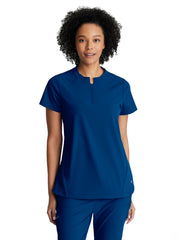 Barco One - Women's Two-Pocket Banded Zip-Collar Flux Scrub Top