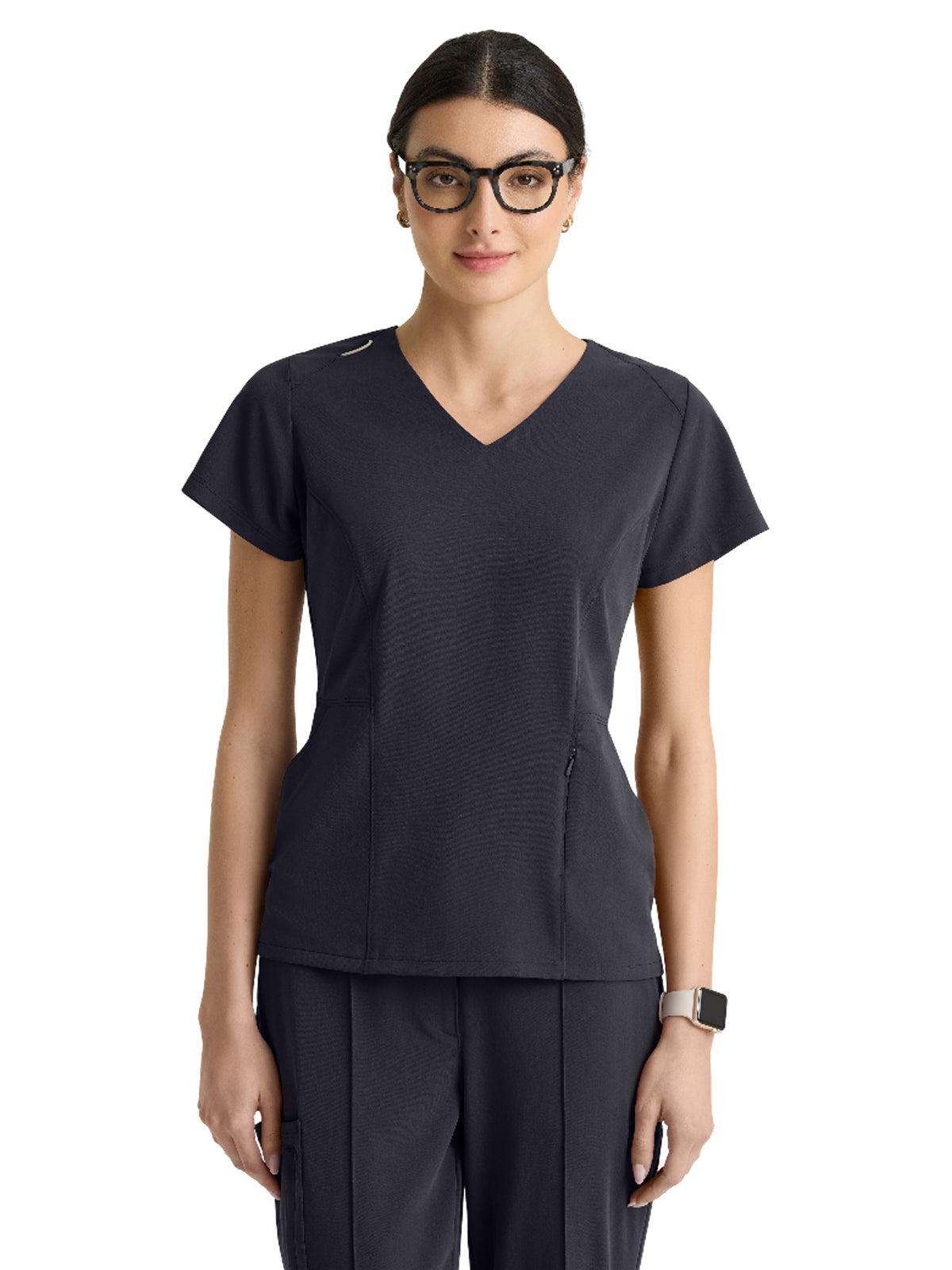Grey's Anatomy Cultivate - Women's Three-Pocket Spring V-Neck Top