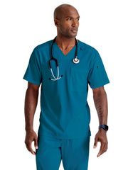 Grey's Anatomy Spandex Stretch - Men's Two-Pocket V-Neck Murphy Scrub Top