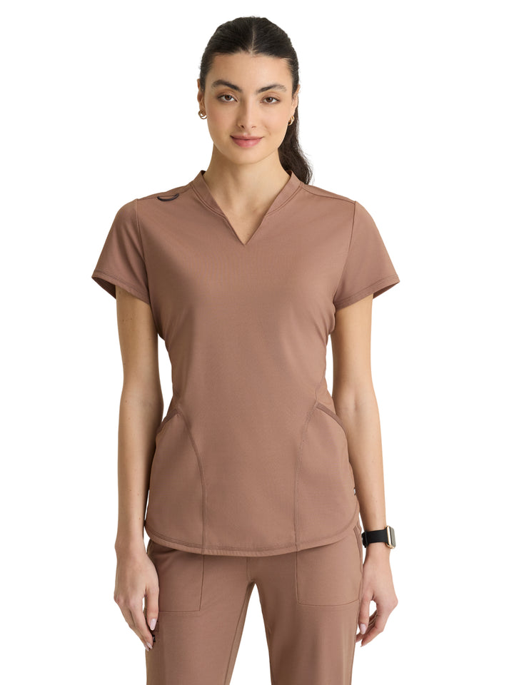 Grey's Anatomy Knit Stretch - Women's Two-Pocket V-Neck Define Scrub Top