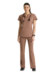 Grey's Anatomy Knit Stretch - Women's Two-Pocket V-Neck Define Scrub Top