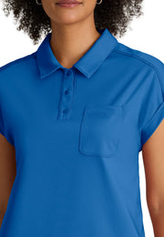 Grey's Anatomy Knit Stretch - Women's One-Pocket Snap Placket Renew Scrub Top