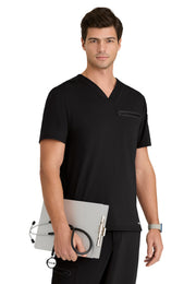 Grey's Anatomy Knit Stretch - Men's Two-Pocket V-Neck Clarity Scrub Top
