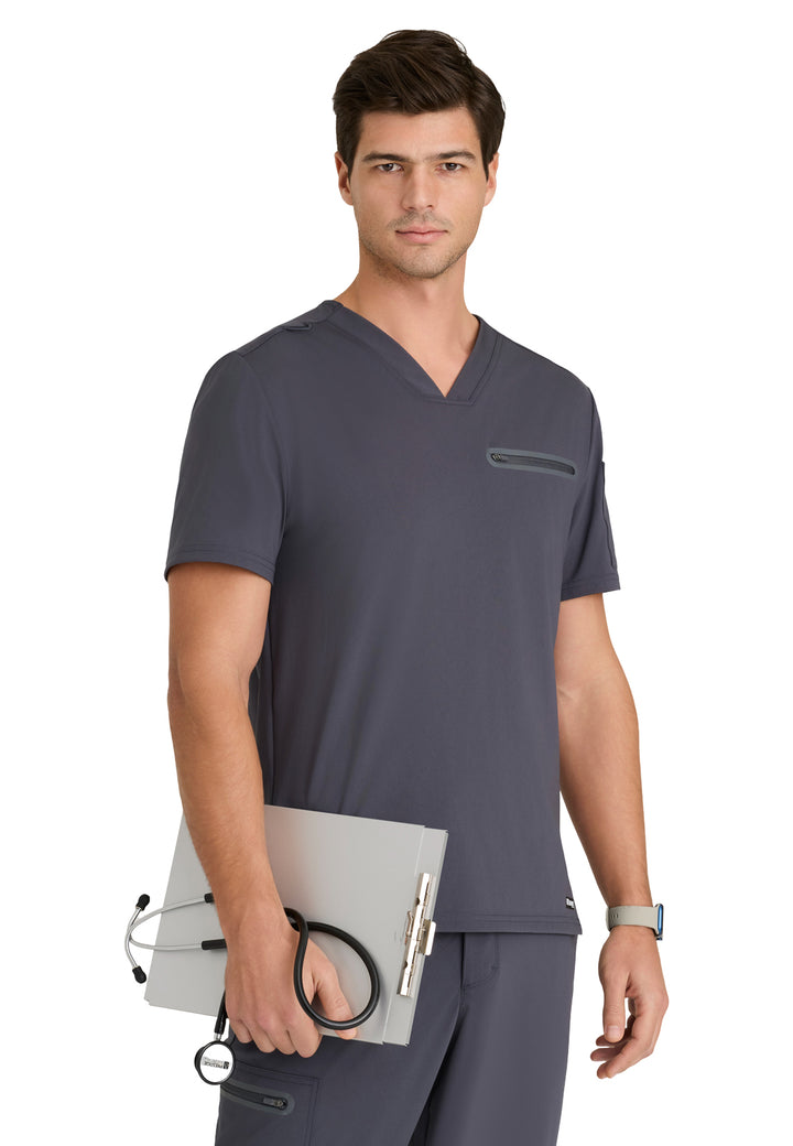 Grey's Anatomy Knit Stretch - Men's Two-Pocket V-Neck Clarity Scrub Top