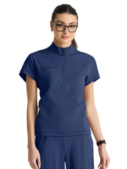Grey's Anatomy Knit Stretch - Women's Three-Pocket Crystal Top