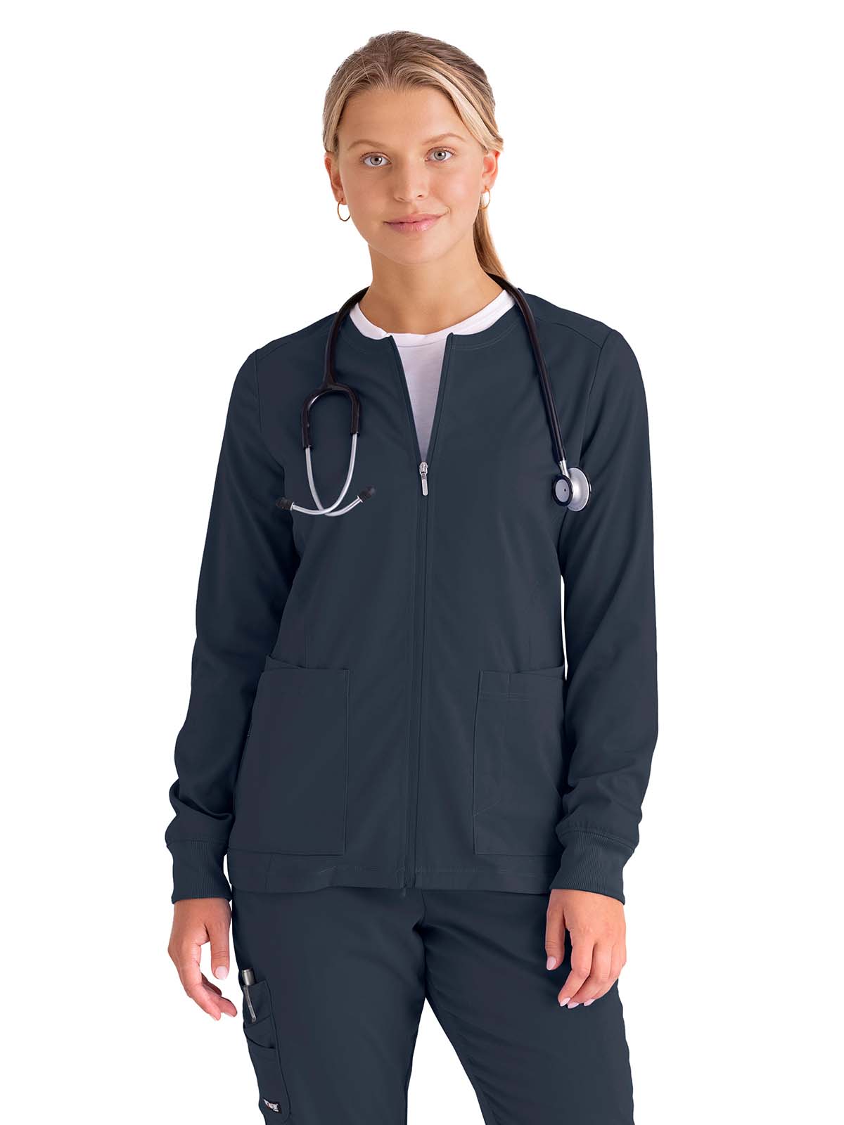 Grey's Anatomy Spandex Stretch - Women's Five-Pocket Gianna Warm-Up Scrub Jacket