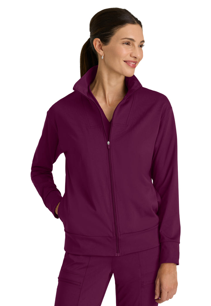 Grey's Anatomy Knit Stretch - Women's Four-Pocket Ease Warm-Up Scrub Jacket
