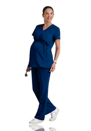 Grey's Anatomy Classic - Women's Two-Pocket Mock Wrap Lilah Maternity Scrub Top