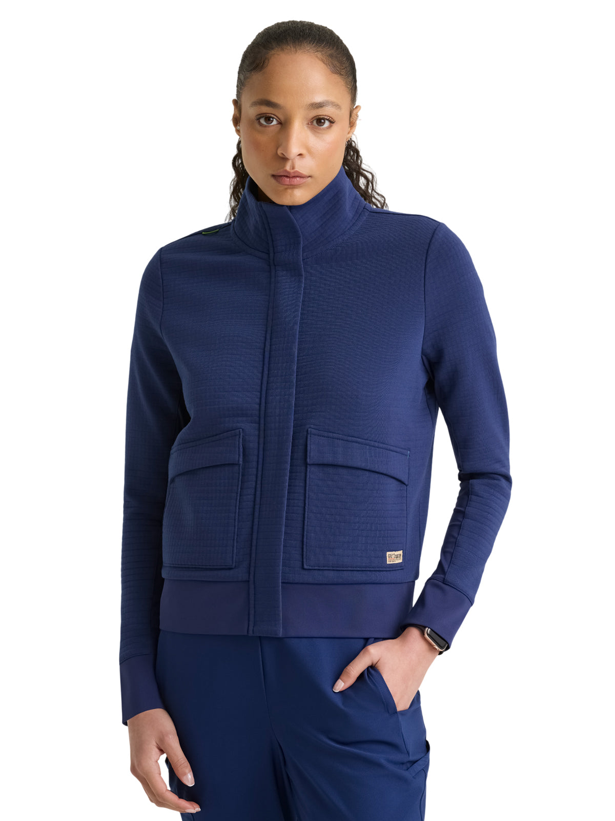 Grey's Anatomy Evolve Stretch - Women's Three-Pocket Waffle Knit Regina Jacket