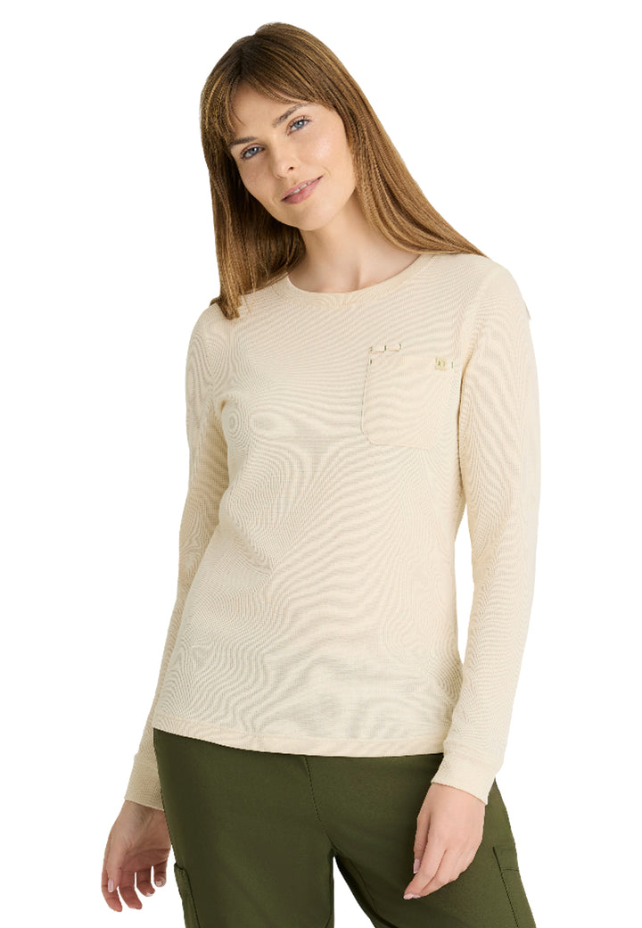 Grey's Anatomy Evolve Stretch - Women's One-Pocket Wanderlust Waffle Knit Top