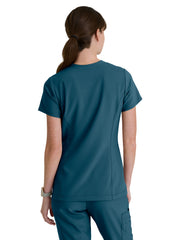 Grey's Anatomy Evolve Stretch - Women's Two Pocket Notch Sky Scrub Top