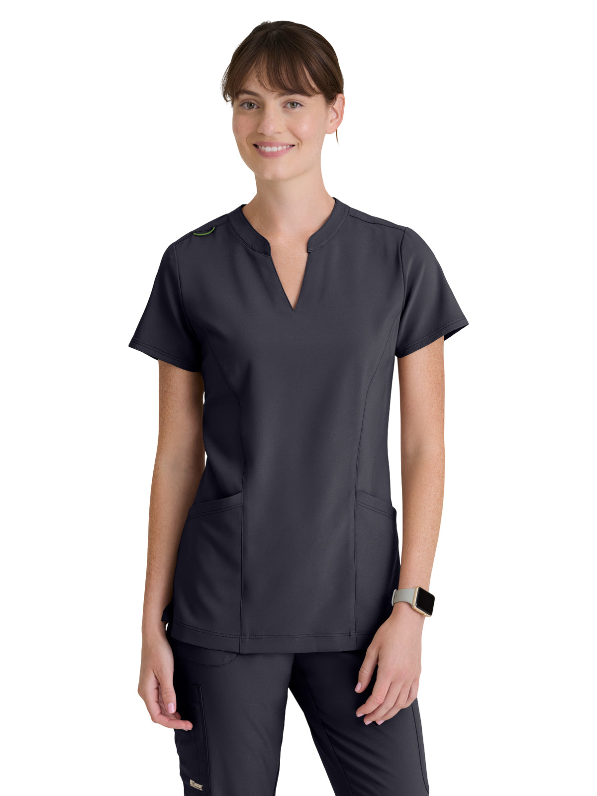 Grey's Anatomy Evolve Stretch - Women's Two Pocket Notch Sky Scrub Top