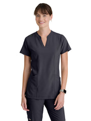 Grey's Anatomy Evolve Stretch - Women's Two Pocket Notch Sky Scrub Top