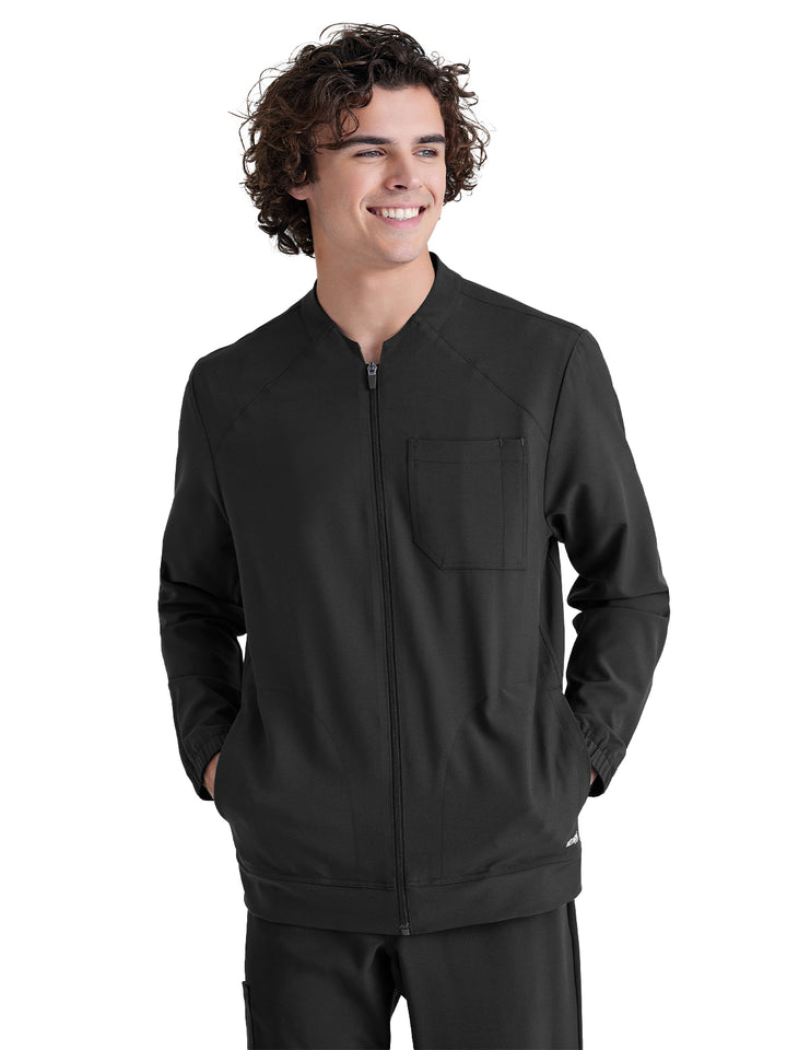 Grey's Anatomy Evolve Stretch - Men's Three-Pocket Cycle Warm Up Scrub Jacket