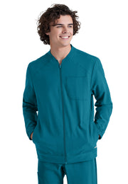 Grey's Anatomy Evolve Stretch - Men's Three-Pocket Cycle Warm Up Scrub Jacket