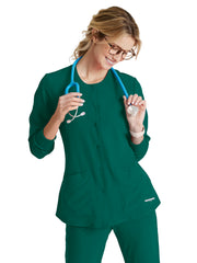 Skechers - Women's Two-Pocket Snap-Front Stability Warm-Up Scrub Jacket